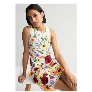 Nicole Miller Multicolor 3D Floral sleeveless  Dress